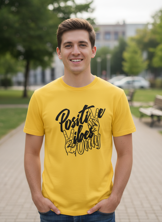 Positive Vibes Only T-Shirt (Yellow)