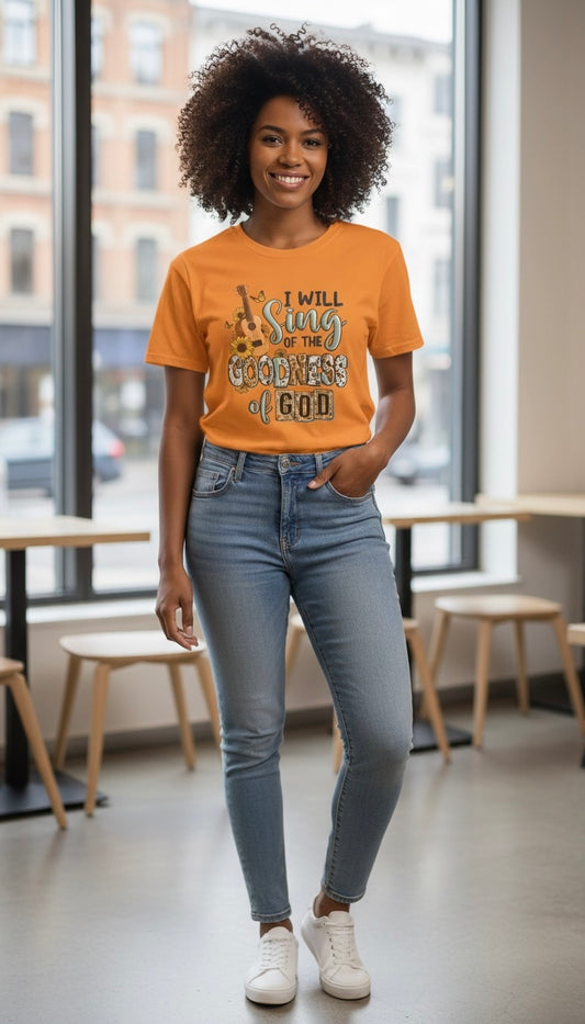 'Sing of the Goodness of God' T-Shirt (Orange)