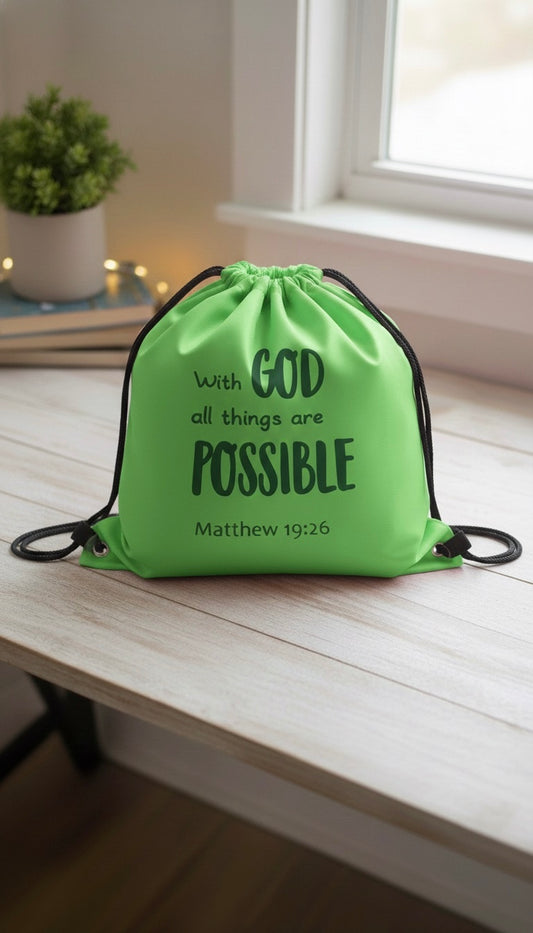 Faith Affirmations Drawstring Backpack (Various Designs)
