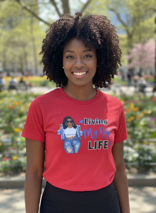'Living My Best Life' Graphic T-Shirt (Red)