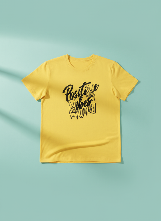 Positive Vibes Only T-Shirt (Yellow)