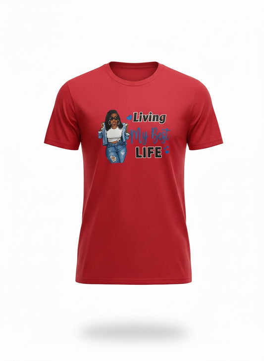 'Living My Best Life' Graphic T-Shirt (Red)