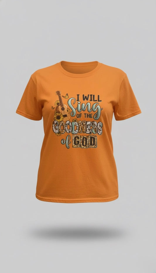 'Sing of the Goodness of God' T-Shirt (Orange)