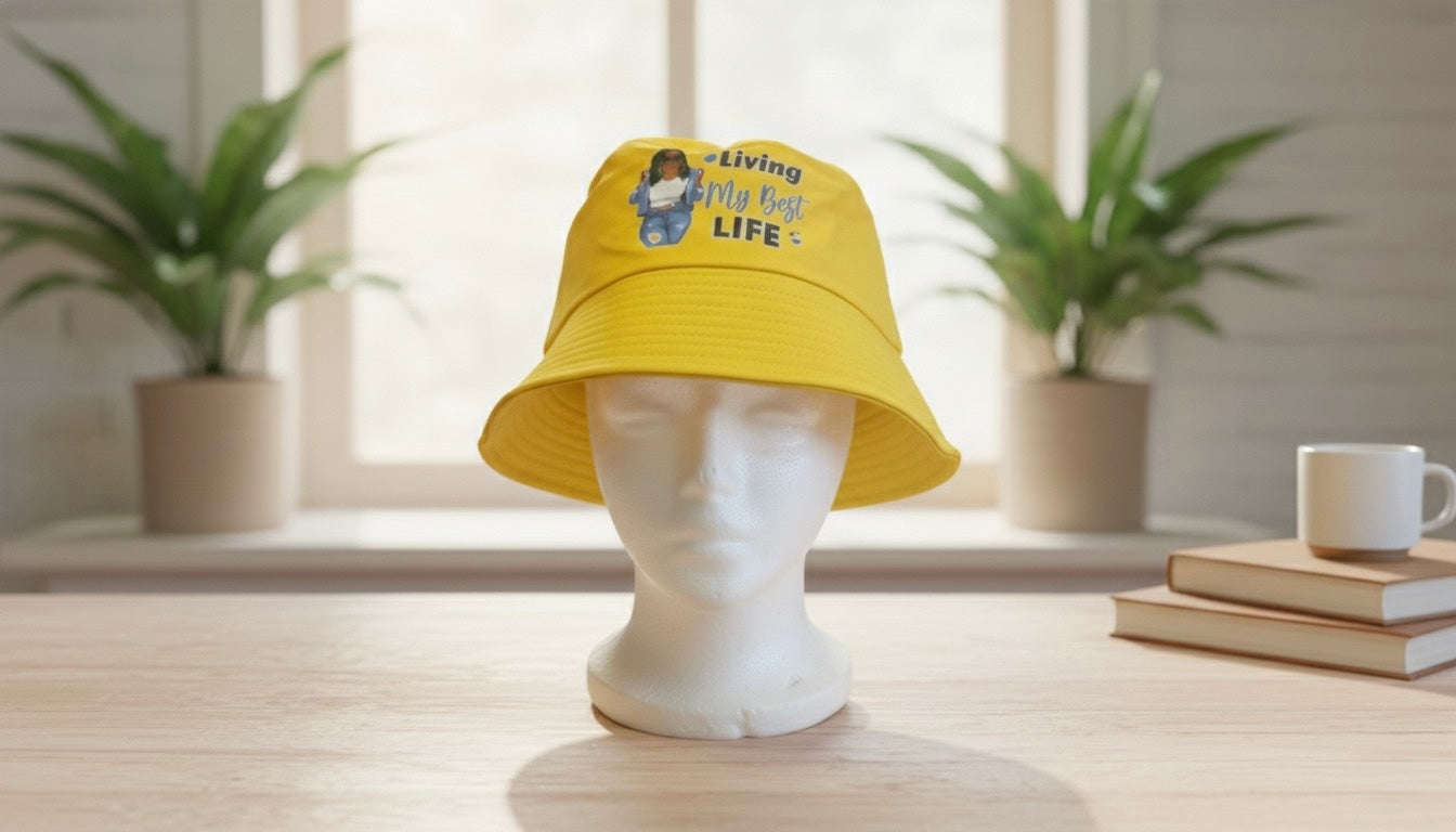 'Living My Best Life' Red Bucket Hat