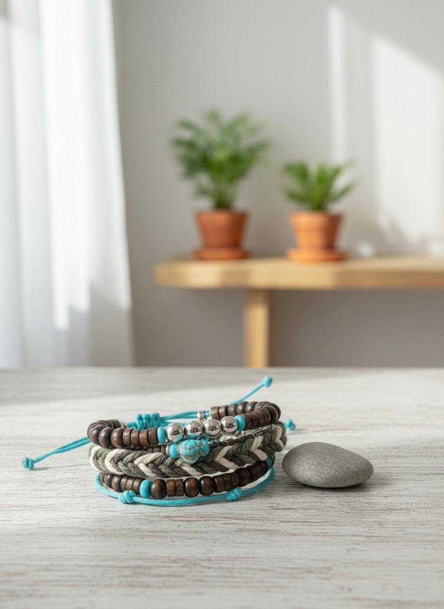 Boho Turtle Charm Bracelet Stack