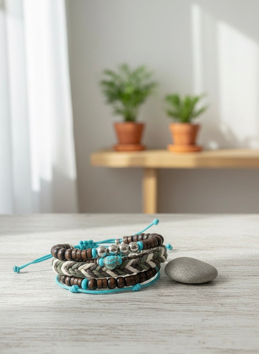 Boho Turtle Charm Bracelet Stack