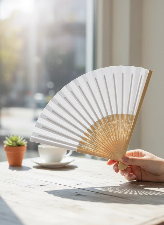 Classic White Folding Hand Fan