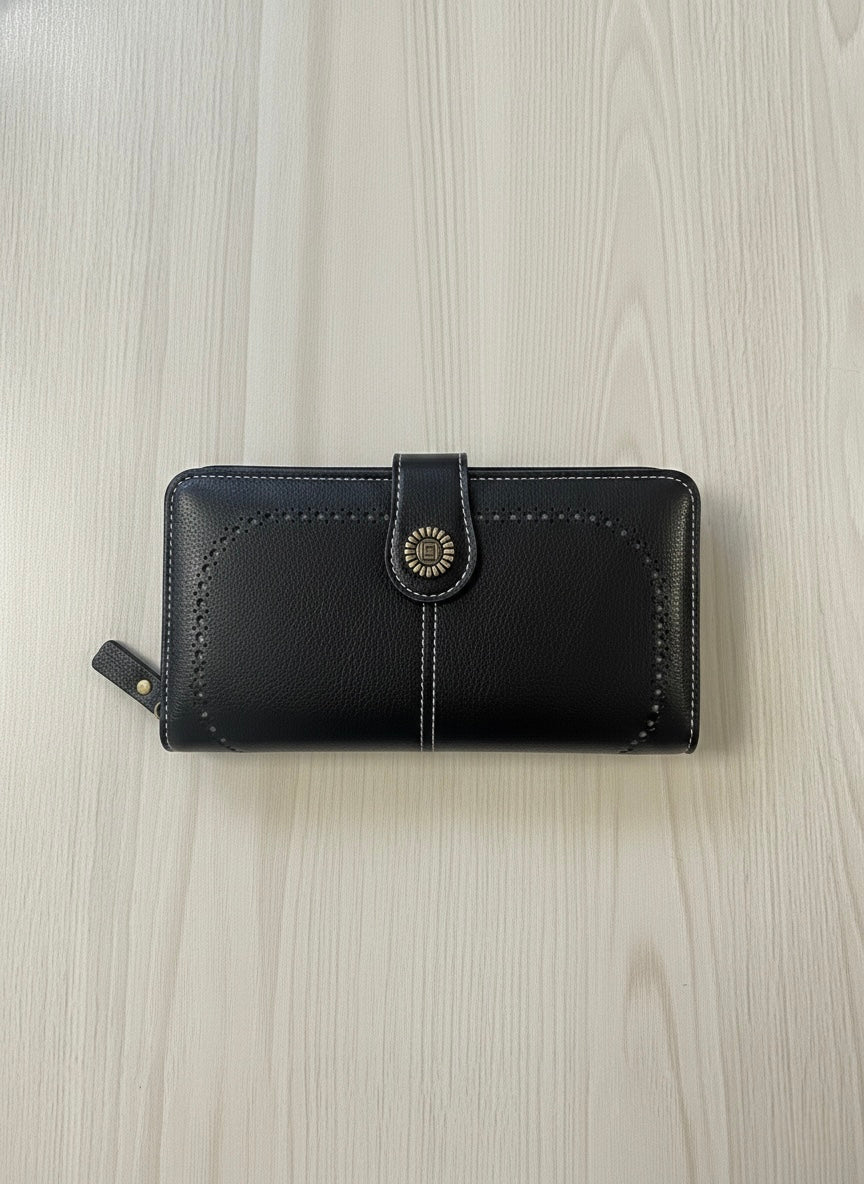 Vintage Charm Multi-Slot Clutch Wallet
