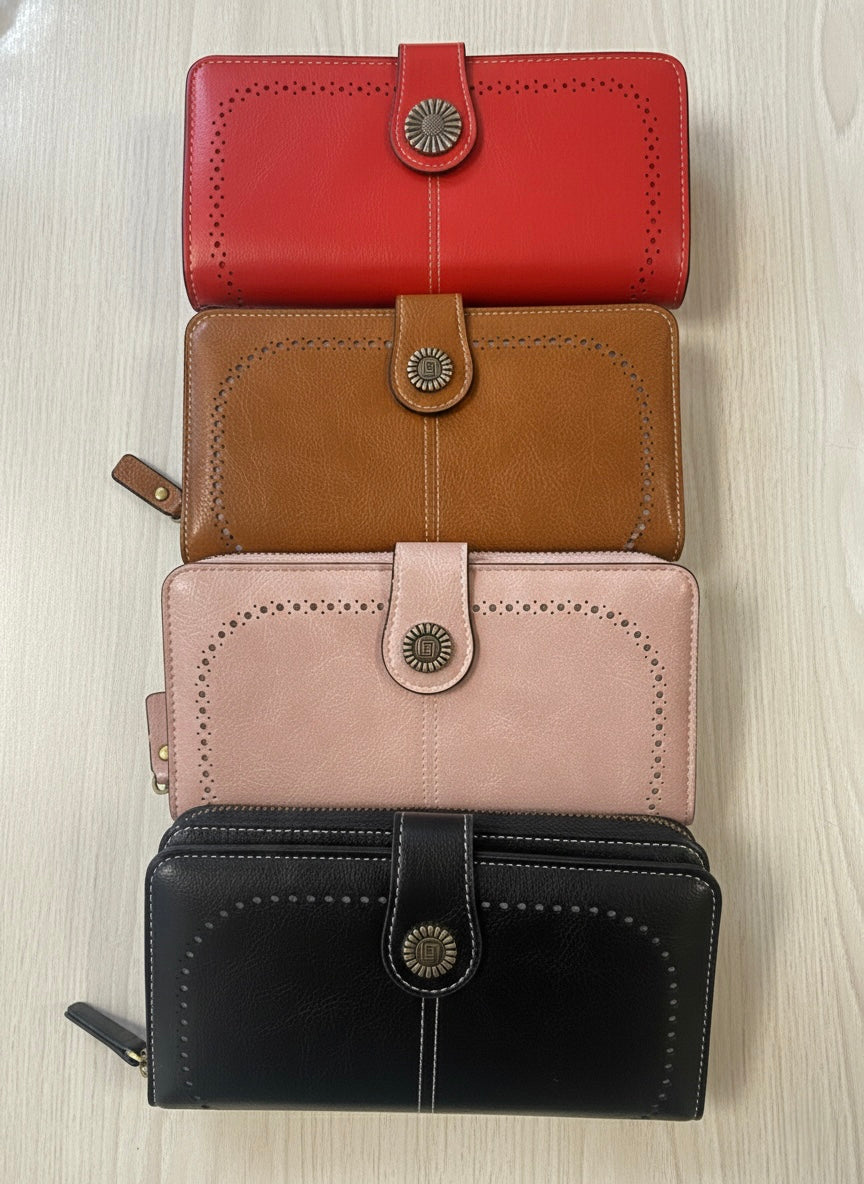 Vintage Charm Multi-Slot Clutch Wallet