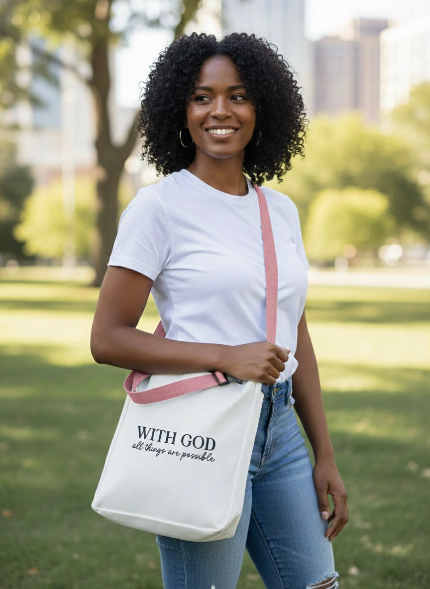 Affirmation Canvas Crossbody Tote