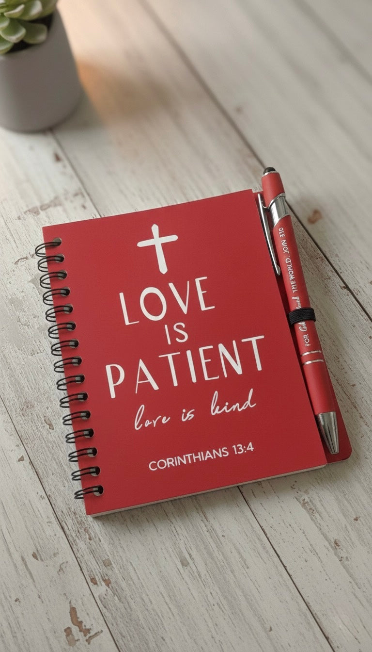 Love is Patient Notebook & Pen Set (Red)