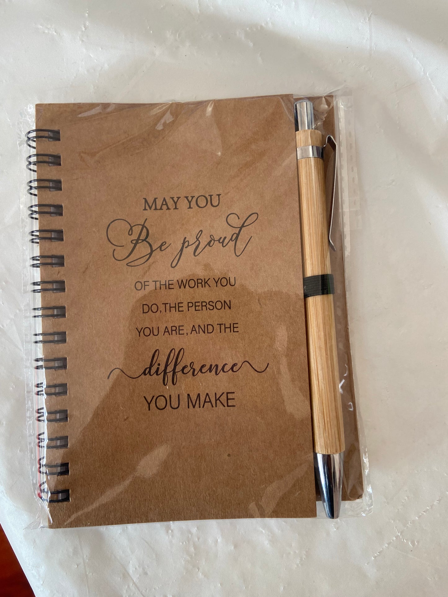 Kraft Spiral Notebook & Pen Set